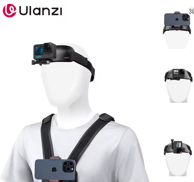 Ulanzi CM027 – Kit de Suporte de Peito e Cabeça para Câmeras de Ação
